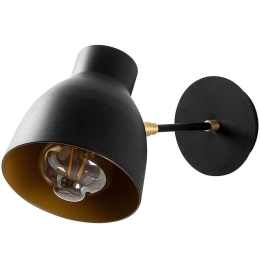 Φωτιστικό Τοίχου - Απλίκα Dodo 584TTM1904 15x38x20cm 1xE27 40W Black-Gold Opviq