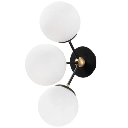Φωτιστικό Τοίχου - Απλίκα Gondol 584TTM1912 15x30x44cm 3xE27 40W Black-White Opviq