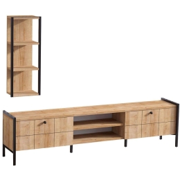Σύνθεση Τηλεόρασης Paola 793ELG3024 180x34x45cm Oak-Black