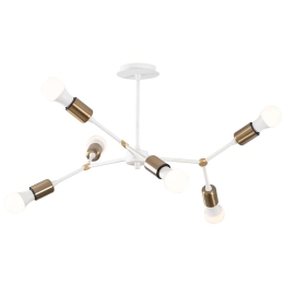 Φωτιστικό Οροφής - Πλαφονιέρα Sparrow 584TTM1246 67x67x43cm 6xE27 40W White-Gold Opviq