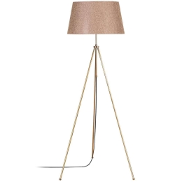 Φωτιστικό Δαπέδου Tripod 584TTM1514 65x65x165cm E27 40W Gold-Light Brown Opviq
