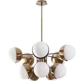 Φωτιστικό Οροφής Karsor 584TTM1288 68x68x75cm 10xE27 40W Gold-White Opviq