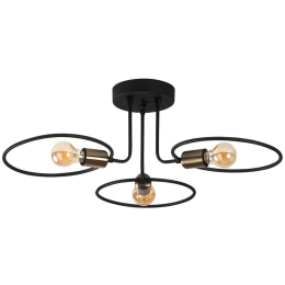 Φωτιστικό Οροφής - Πλαφονιέρα Circle 584TTM1294 66x66x22cm 3xE27 40W Black-Gold Opviq