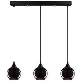 Φωτιστικό Οροφής - Ράγα Smoked 892OPV1871 65x65x114cm 3xE27 40W Black-Fume Opviq