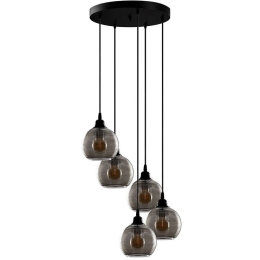 Φωτιστικό Οροφής Smoked 892OPV1878 50x50x114cm 5xE27 40W Black-Fume Opviq