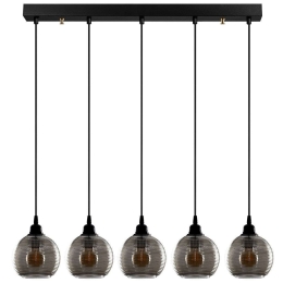 Φωτιστικό Οροφής - Ράγα Smoked 892OPV1880 85x85x114cm 5xE27 40W Black-Fume Opviq