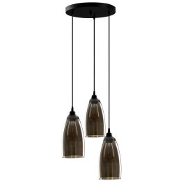 Φωτιστικό Οροφής Smoked 892OPV1881 37x37x127cm 3xE27 40W Black Opviq