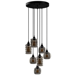Φωτιστικό Οροφής Smoked 892OPV1892 50x50x120cm 7xE27 40W Black-Fume Opviq