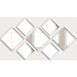 Καθρέπτες Τοίχου Setayna (Σετ 7Τμχ) 365LAR1113 20x20/30x30cm Silver Wallity Γυαλί