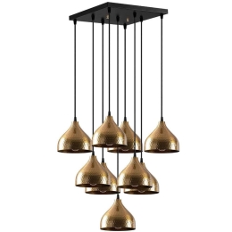 Φωτιστικό Οροφής Tattoo 584TTM1388 63x63x114cm 9xE27 40W Black-Gold Opviq