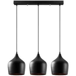 Φωτιστικό Οροφής - Ράγα Dodo 584TTM1397 72x22x124cm 3xE27 40W Black Opviq