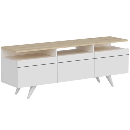 Έπιπλο Tηλεόρασης Berlin 382NRC1101 150x35x52cm White-Oak