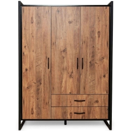 Ντουλάπα Τρίφυλλη Athena 135x50x180cm Pine-Black Τρίφυλλη