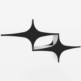 Ράφι Τοίχου Susen 775DCM1832 135x20x69cm Black-White