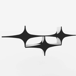 Ράφι Τοίχου Susen 775DCM1834 180x20x69cm Black-White