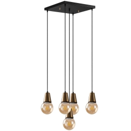 Φωτιστικό Οροφής Fes 584TTM1488 40x40x104cm 5xE27 40W Gold Opviq
