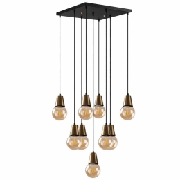 Φωτιστικό Οροφής Fes 584TTM1490 50x50x104cm 9xE27 40W Gold-Black Opviq