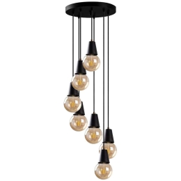 Φωτιστικό Οροφής Fes 584TTM1493 50x50x104cm 7xE27 40W Black Opviq