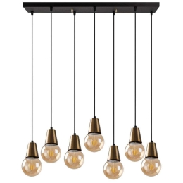 Φωτιστικό Οροφής - Ράγα Fes 584TTM1496 80x24x104cm 7xE27 40W Gold-Black Opviq