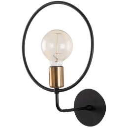 Φωτιστικό Τοίχου - Απλίκα Circle 584TTM1952 26x19x38cm E27 40W Black-Bronze Opviq