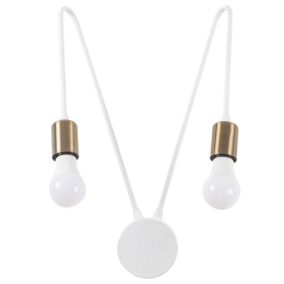 Φωτιστικό Τοίχου - Απλίκα Kunduz 584TTM1958 29x20x47cm 2xE27 40W White-Bronze Opviq