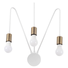 Φωτιστικό Τοίχου - Απλίκα Kunduz 584TTM1961 42x20x48cm 3xE27 40W White-Bronze Opviq