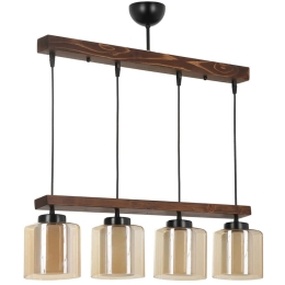 Φωτιστικό Οροφής - Ράγα David 534LUN3384 65x15x80cm 4xE27 40W Brown-Gold Opviq