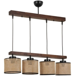Φωτιστικό Οροφής - Ράγα David 534LUN3394 65x15x80cm 4xE27 40W Brown-Natural Opviq