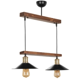 Φωτιστικό Οροφής David 534LUN3407 45x15x80cm 2xE27 40W Brown-Black Opviq
