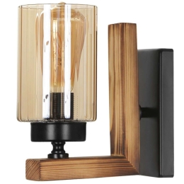 Φωτιστικό Τοίχου - Απλίκα Linda 534LUN3495 Φ10x19cm 1xE27 60W Walnut-Black Opviq