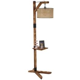 Φωτιστικό Δαπέδου Με Ραφάκι Liza 534LUN3681 40x54x185cm 1xE27 40W Multi-Brown Opviq