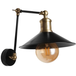 Φωτιστικό Τοίχου - Απλίκα Sara 534LUN3830 Φ23x30cm 1xE27 40W Black-Gold Opviq