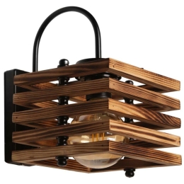 Φωτιστικό Τοίχου - Απλίκα Avni 534LUN3835 Φ18x27cm 1xE27 40W Black-Brown Opviq