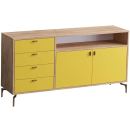 Μπουφές Liora 811MDD4113 140x40x86cm Yellow-Oak Μοριοσανίδα, Μελαμίνη