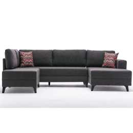 Καναπές - Κρεβάτι Γωνιακός Efsun 825BLC2528 300x202x78cm Anthracite