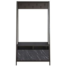 Έπιπλο Εισόδου Devin 788DEC4017 94x35,3x180cm Marble Effect Black Μοριοσανίδα, Μέταλλο
