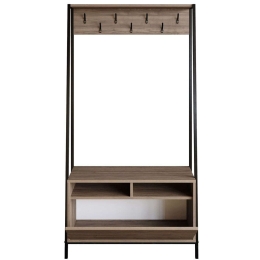 Έπιπλο Εισόδου Devin 788DEC4018 94x35,3x180cm Walnut-Black Μοριοσανίδα, Μέταλλο