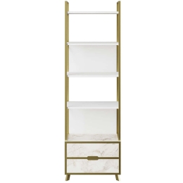 Ραφιέρα Δαπέδου Frida 788DEC4050 59,3x35,2x191cm Marble Effect White-Gold