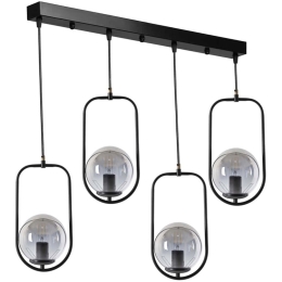 Φωτιστικό Οροφής - Ράγα Ahu 846STL2886 65x18x70cm 4xE27 40W Black Opviq