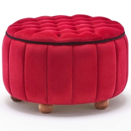 Σκαμπό Jasmin 825BLC1625 65x65x42cm Red