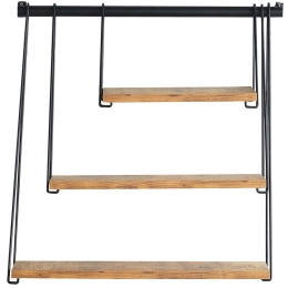 Ραφιέρα Τοίχου Zihon 854KLN4315 60x20x63,5cm Pine-Black