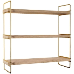 Βάση Οργάνωσης Κουζίνας 498HFT1108 45x16x40cm Gold-Brown Μέταλλο,Ξύλο
