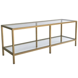 Έπιπλο Τηλεόρασης Basic 552NOS2223 130x40x45cm Clear-Gold