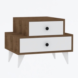 Κομοδίνο Mise 835PUQ5040 63x44x50cm Walnut-White