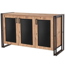 Μπουφές Arcas Freda 863SPH5111 140x45x80cm Pine-Black Μελαμίνη,Μέταλλο