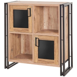 Κομότα - Ντουλάπι Arcas Verna 863SPH5112 89x35x89cm Pine-Black Μελαμίνη,Μέταλλο