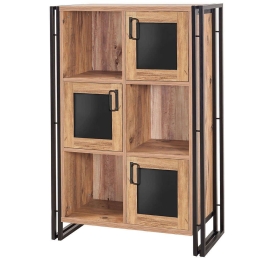 Ντουλάπι Arcas Erna 863SPH5115 89x35x127cm Pine-Black Μελαμίνη,Μέταλλο