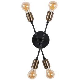 Φωτιστικό Τοίχου - Απλίκα Fleur 584TTM1974 17x8x40cm 4xE27 40W Black-Bronze Opviq