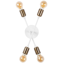 Φωτιστικό Τοίχου - Απλίκα Fleur 584TTM1976 17x8x40cm 4xE27 40W White-Bronze Opviq