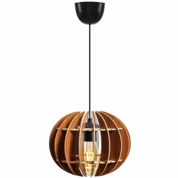 Φωτιστικό Οροφής 390FLH1511 Φ20x60cm 1xE27 40W Walnut Opviq